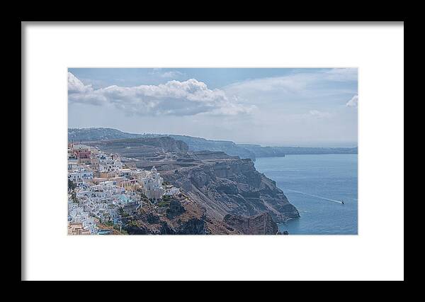 Santorini Framed Print featuring the photograph View of Santorini by CR Courson
