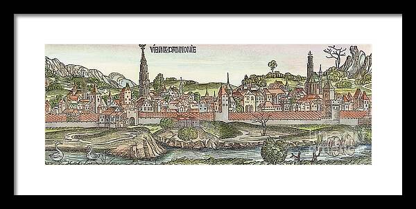 1493 Framed Print featuring the photograph View Of Vienna, 1493 by Granger