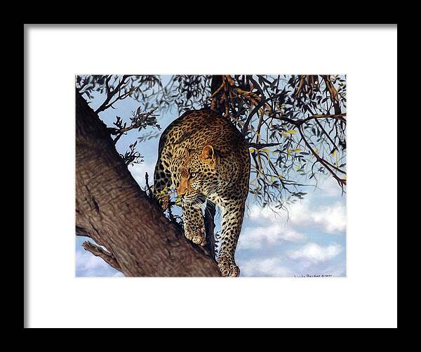 Animal Framed Print featuring the painting Vigilance by Linda Becker