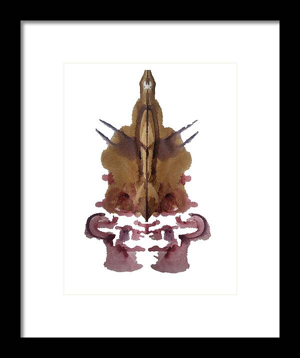 Abstract Framed Print featuring the painting Viking Helmet by Stephenie Zagorski