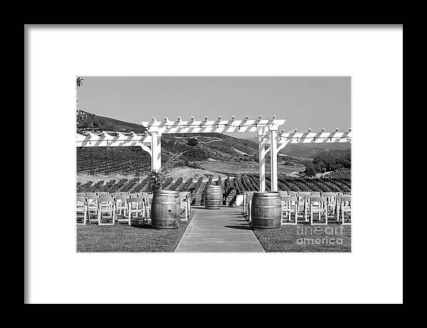 Patio Framed Print featuring the photograph Vineyard Wedding Venue by Katherine Erickson