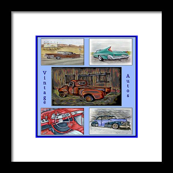 Chevy Framed Print featuring the digital art Vintage Auto Poster by Ronald Mills