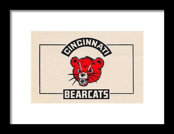  Framed Print featuring the mixed media Vintage Cincinnati Bearcats by Row One Brand