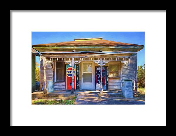 Country Store Framed Print featuring the photograph Vintage Grocery Store - Stella - Nebraska by Nikolyn McDonald