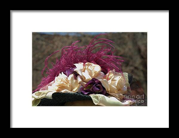 Hat Framed Print featuring the photograph Vintage Hat With Fabric Roses by Kae Cheatham