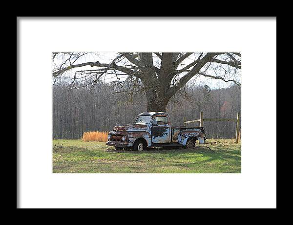 Old Truck Framed Print featuring the photograph Vintage Pick Up by Karen Ruhl