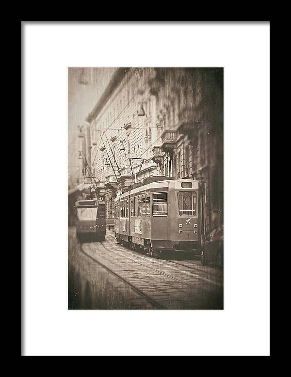 Milan Framed Print featuring the photograph Vintage Streetcars of Milan by Carol Japp