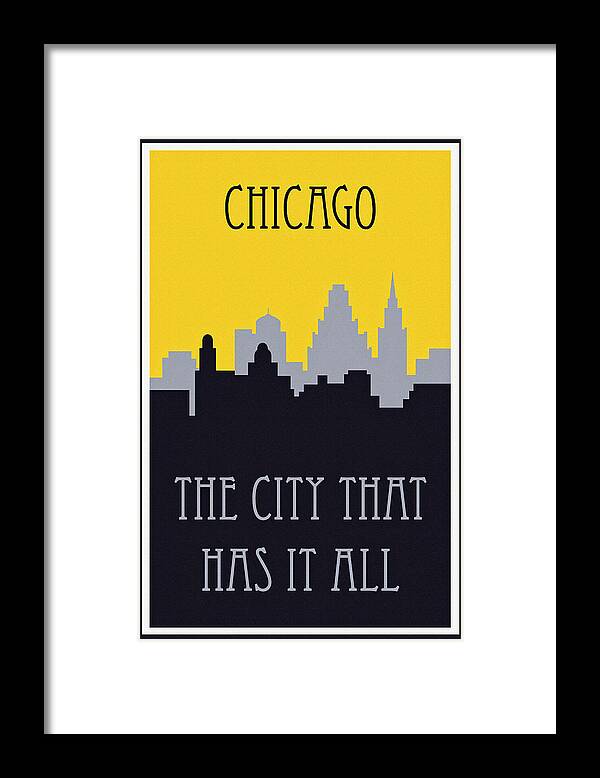 Chicago Framed Print featuring the photograph Vintage Travel Chicago Skyline by Carol Japp