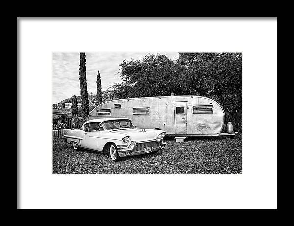 Black And White Framed Print featuring the photograph Vintage Vacation by Carmen Kern
