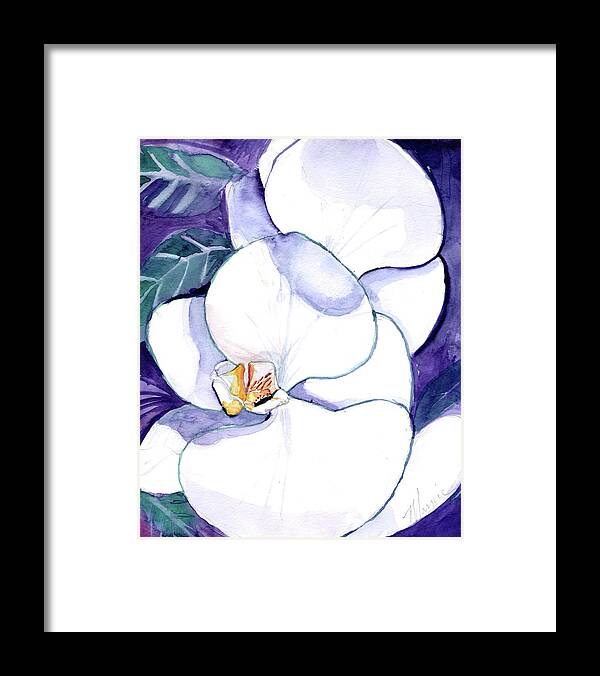 Violet Framed Print featuring the drawing Violet in Purple by Marnie Clark