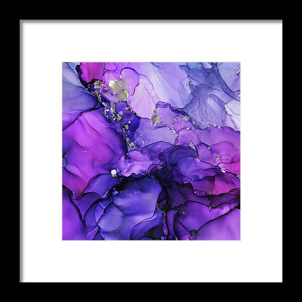 Ink Painting Framed Print featuring the painting Violet Magenta Chrome Ink Print - Part 2 by Olga Shvartsur