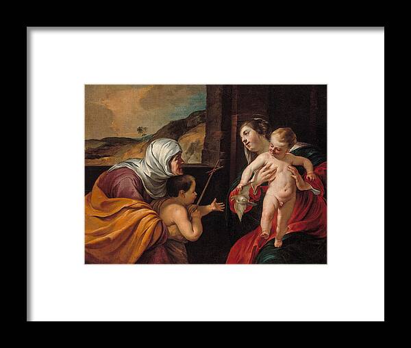 Jacques Blanchard Framed Print featuring the painting Virgin and Child with Saint Elizabeth and the Infant Saint John the Baptist by Jacques Blanchard