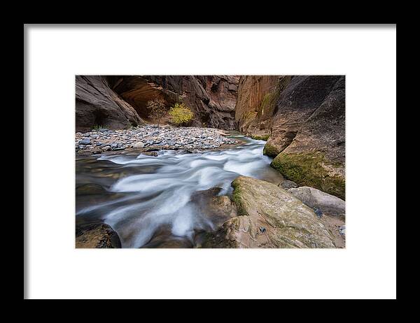 Zion Framed Print featuring the photograph Virgin River Narrows by Wesley Aston