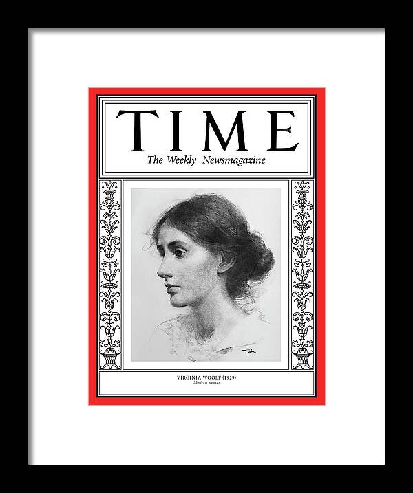 Time Framed Print featuring the photograph Virginia Woolf, 1929 by Illustration by Oliver Sin for TIME