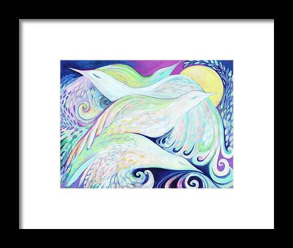 Dove Framed Print featuring the painting Visualizing Peace by Jennifer Lommers