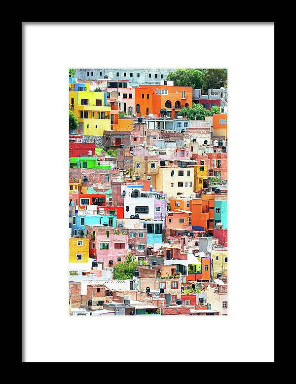 Mexico Framed Print featuring the photograph Viva Mexico Collection - Guanajuato Colorful City I I I by Philippe HUGONNARD