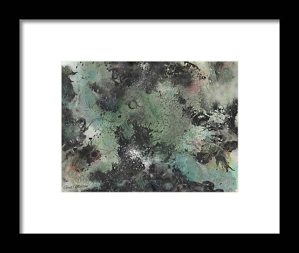 Expressive Abstract Framed Print featuring the painting Volcanic Spring by Gail Marten