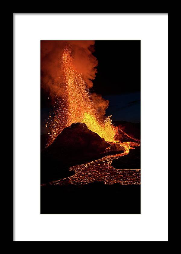 Volcano Framed Print featuring the photograph Volcano Eruption Portrait 2 by William Kennedy