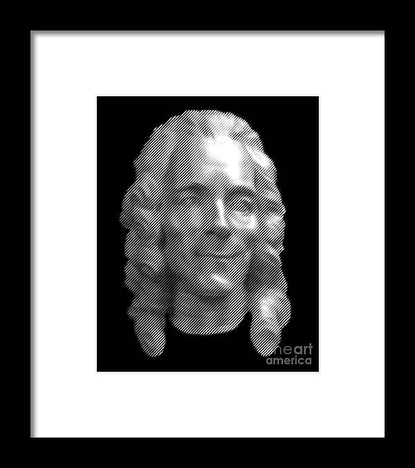 Voltaire Framed Print featuring the digital art Voltaire portrait by Cu Biz