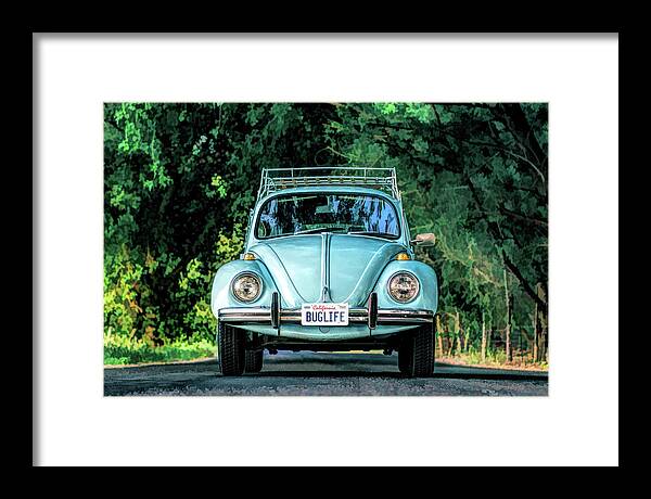 Vw Framed Print featuring the painting VW Volkswagen Beetle by Christopher Arndt