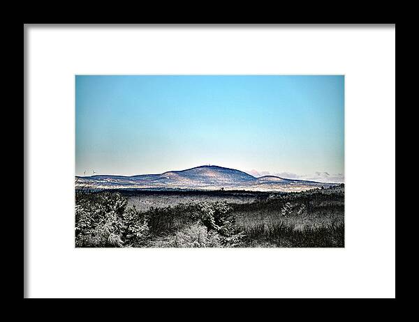Wachusett Framed Print featuring the photograph Wachusett Mountain in the snow by Monika Salvan