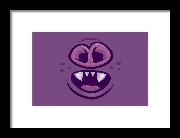 Vampire Framed Print featuring the digital art Wacky Vampire Bat Mouth and Nose by John Schwegel