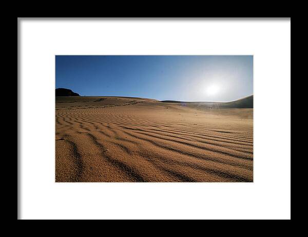 Natural Framed Print featuring the photograph Wadi Rum dunes by Dubi Roman
