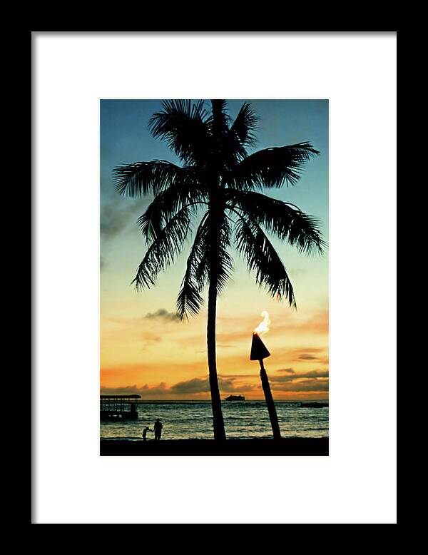 Hawaii Framed Print featuring the photograph Waikiki Sunset by DJ Florek