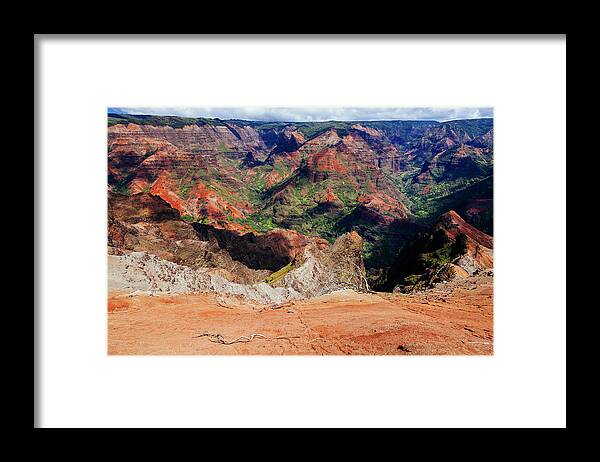 Waimea Canyon Framed Print featuring the photograph Waimea Canyon - Kauai by Laura Tucker