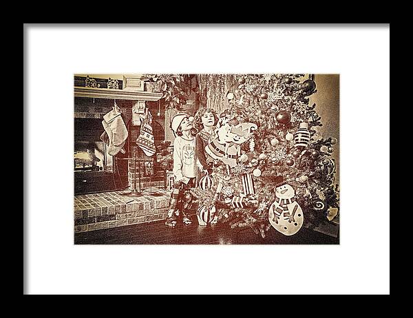 Boys Framed Print featuring the photograph Waiting For Santa by Jim Cook