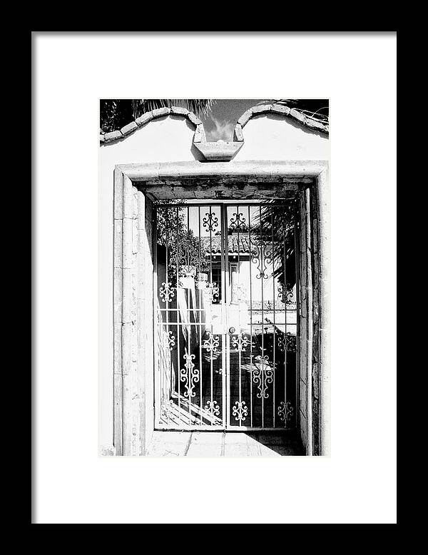 Gate Framed Print featuring the photograph WAITING FROM WITHIN Palm Springs CA by William Dey