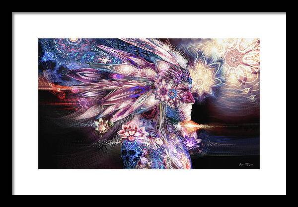 Sacred Art Framed Print featuring the digital art Wakan Tanka by Alex Ruiz
