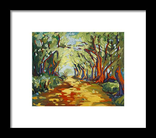 Forest Framed Print featuring the painting Walk in the Woods 2 by Konnie Kim