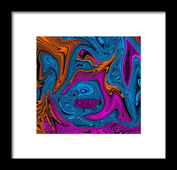 Abstract Art Framed Print featuring the digital art Walking the Dog Abstract by Ronald Mills