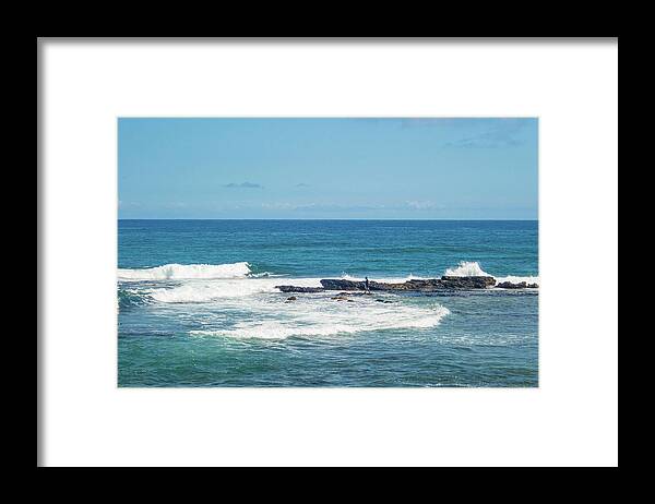 Hawaii Framed Print featuring the photograph Walking the Rough Ocean Waves by Auden Johnson