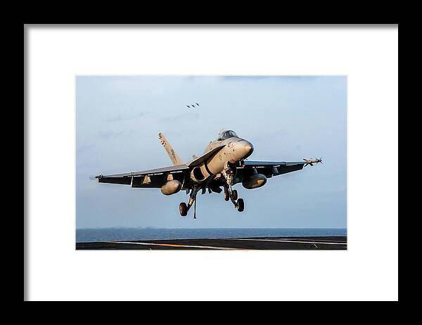 Action Framed Print featuring the photograph War Party Landing by Liza Eckardt
