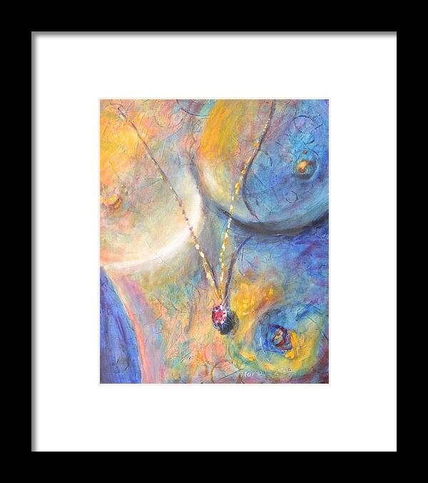 Abstract Framed Print featuring the painting Warm Heart by Bob Rowell