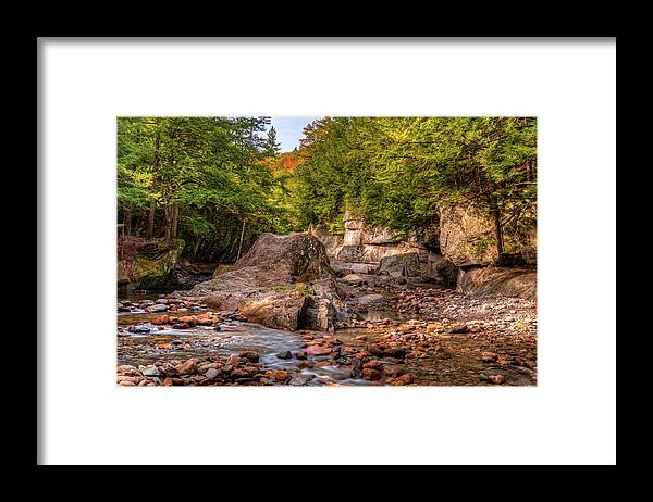 Landscape Framed Print featuring the photograph Warren Falls Early Autumn by Chad Dikun