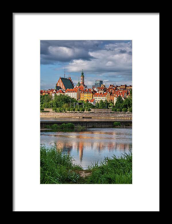 Warsaw Framed Print featuring the photograph Warsaw Skyline River View by Artur Bogacki