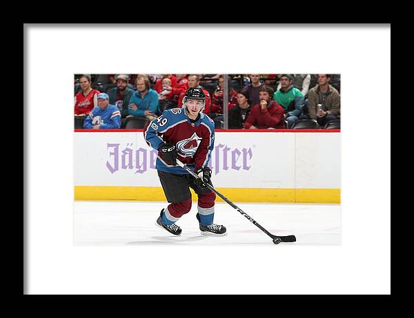 People Framed Print featuring the photograph Washington Capitals v Colorado Avalanche by Matthew Stockman
