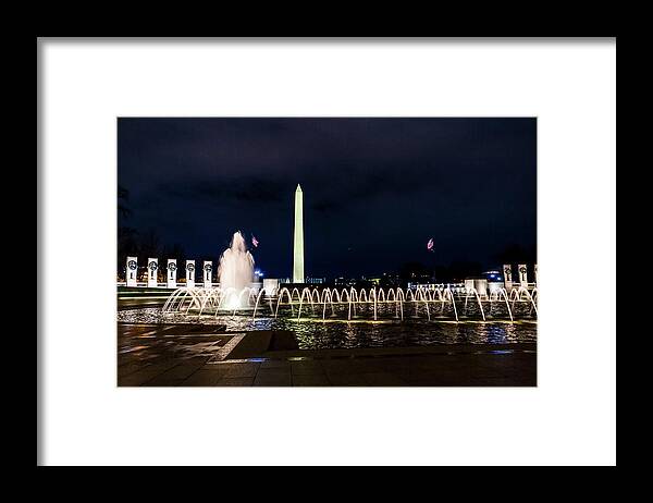 Washington Monument Framed Print featuring the digital art Washington Monument from the World War II Memorial by SnapHappy Photos