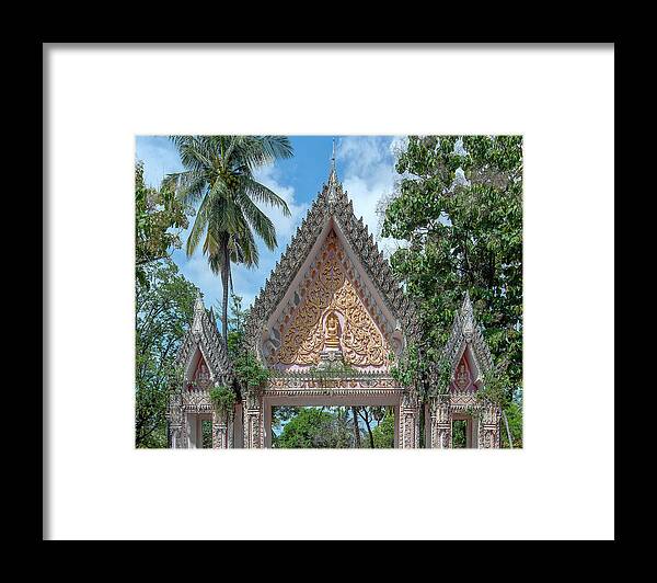 Scenic Framed Print featuring the photograph Wat Jaeng East Temple Gate DTHU1317 by Gerry Gantt
