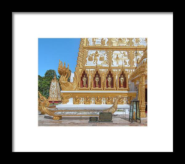 Scenic Framed Print featuring the photograph Wat Nong Bua West Side of Phra That Chedi Si Maha Pho Base DTHU1247 by Gerry Gantt