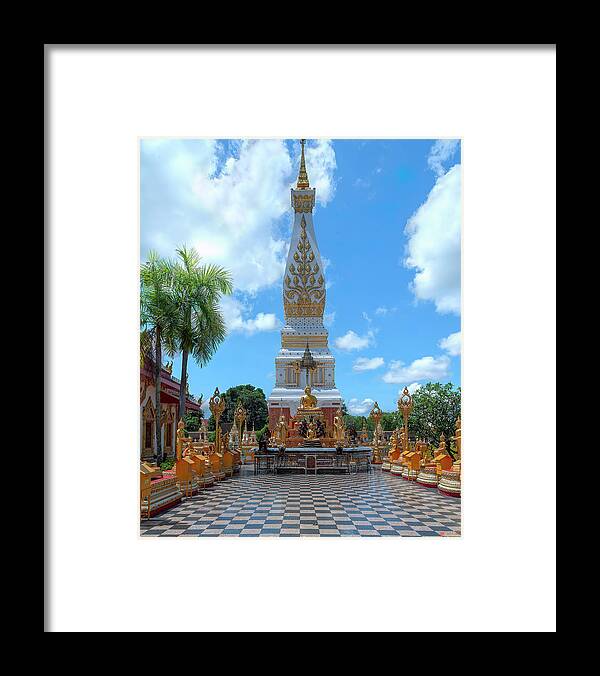 Scenic Framed Print featuring the photograph Wat Phra That Phanom Phra Chedi and Buddha Images DTHNP0007 by Gerry Gantt