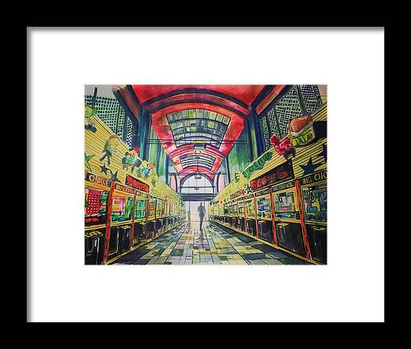 Framed Print featuring the painting Boardwalk by Try Cheatham