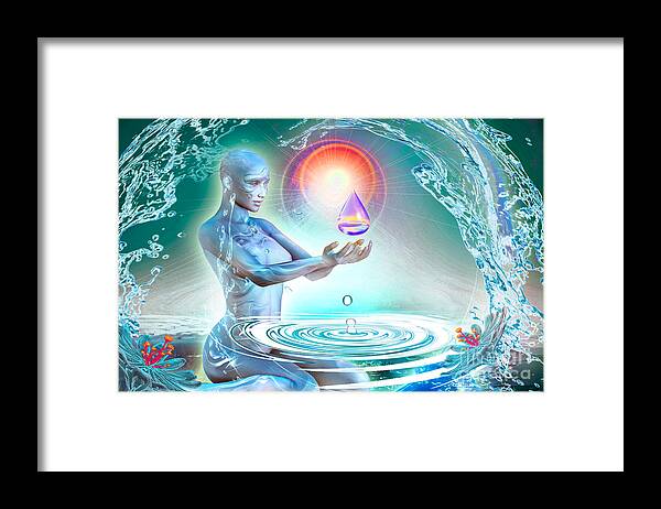 Water Element Framed Print featuring the digital art Water Element by Shadowlea Is