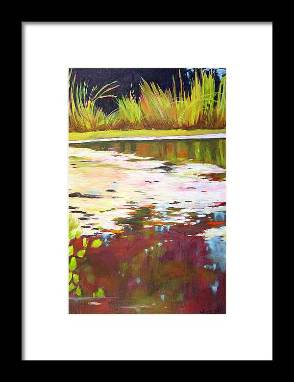 Landscape Framed Print featuring the painting Water Garden Landscape 4 by Melody Cleary