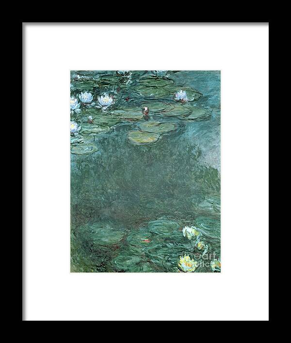 Monet Framed Print featuring the painting Water-Lilies by Claude Monet, oil on canvas by Claude Monet