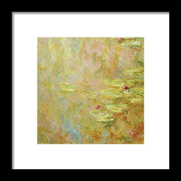 Waterlelies Framed Print featuring the painting Water lilies nr E.004 by Pierre Dijk