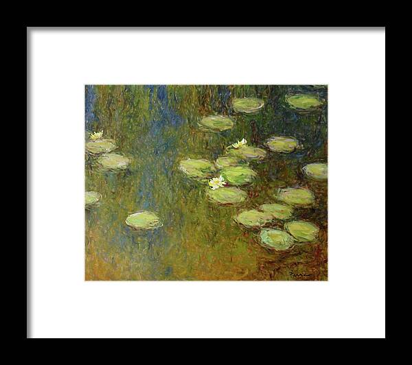 Waterlelies Framed Print featuring the painting Water Lilies nr. P005 by Pierre Dijk